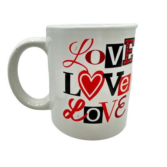 Just For You Love Mug Coffee Tea Valentines Day Anniversary 4" Tall Ceramic - Picture 1 of 7